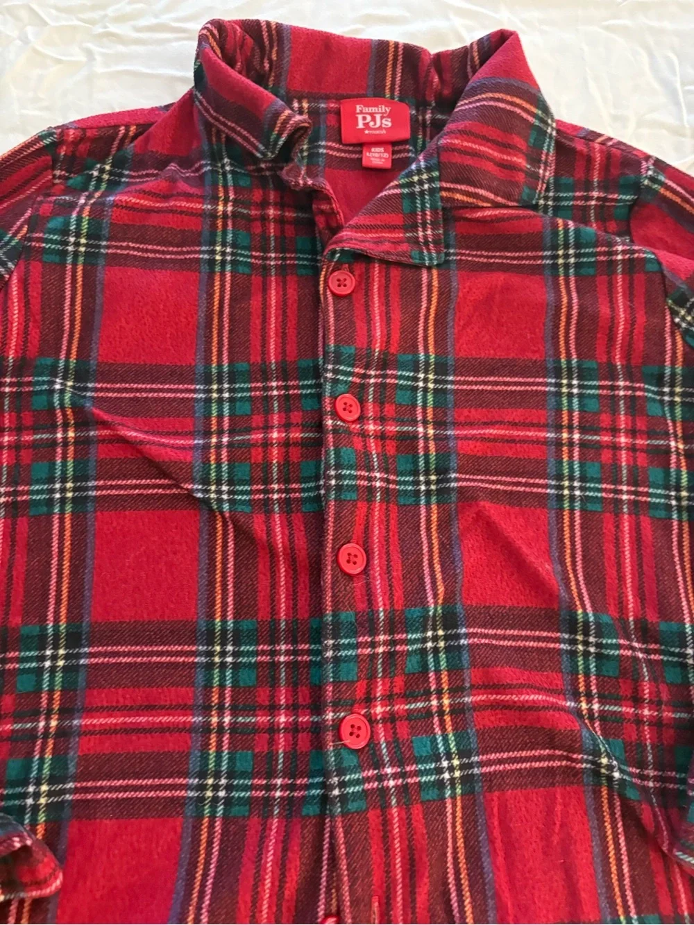 Macy's Red and Green Plaid Kids Pajama Set